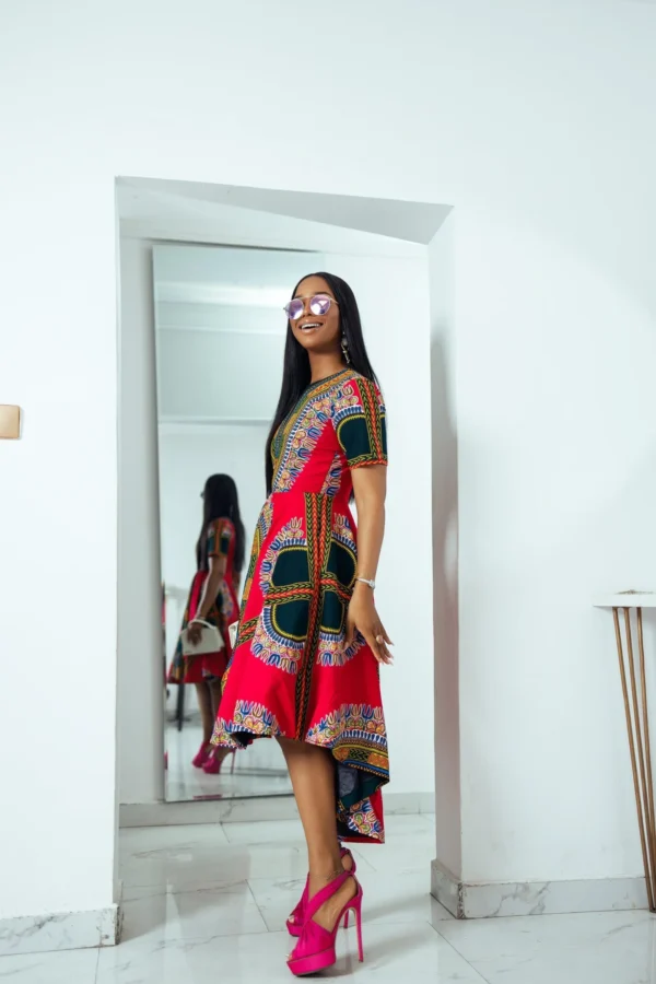 Angelina African Print Hi-low Dress
